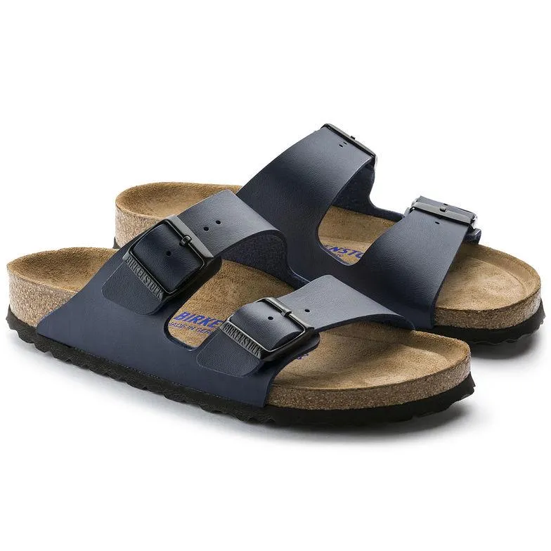 Birkenstock Womens Arizona Soft Footbed Sandals in Navy Birko-Flor - Comfortable and Stylish Footwear