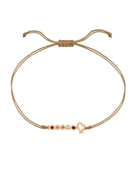 Birthstone Bar Heart Bracelet - 14K Rose Gold