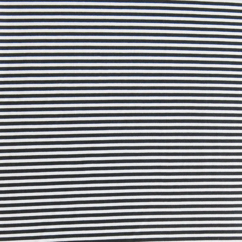 Black and White Narrow Stripe Nylon Spandex Swimsuit Fabric