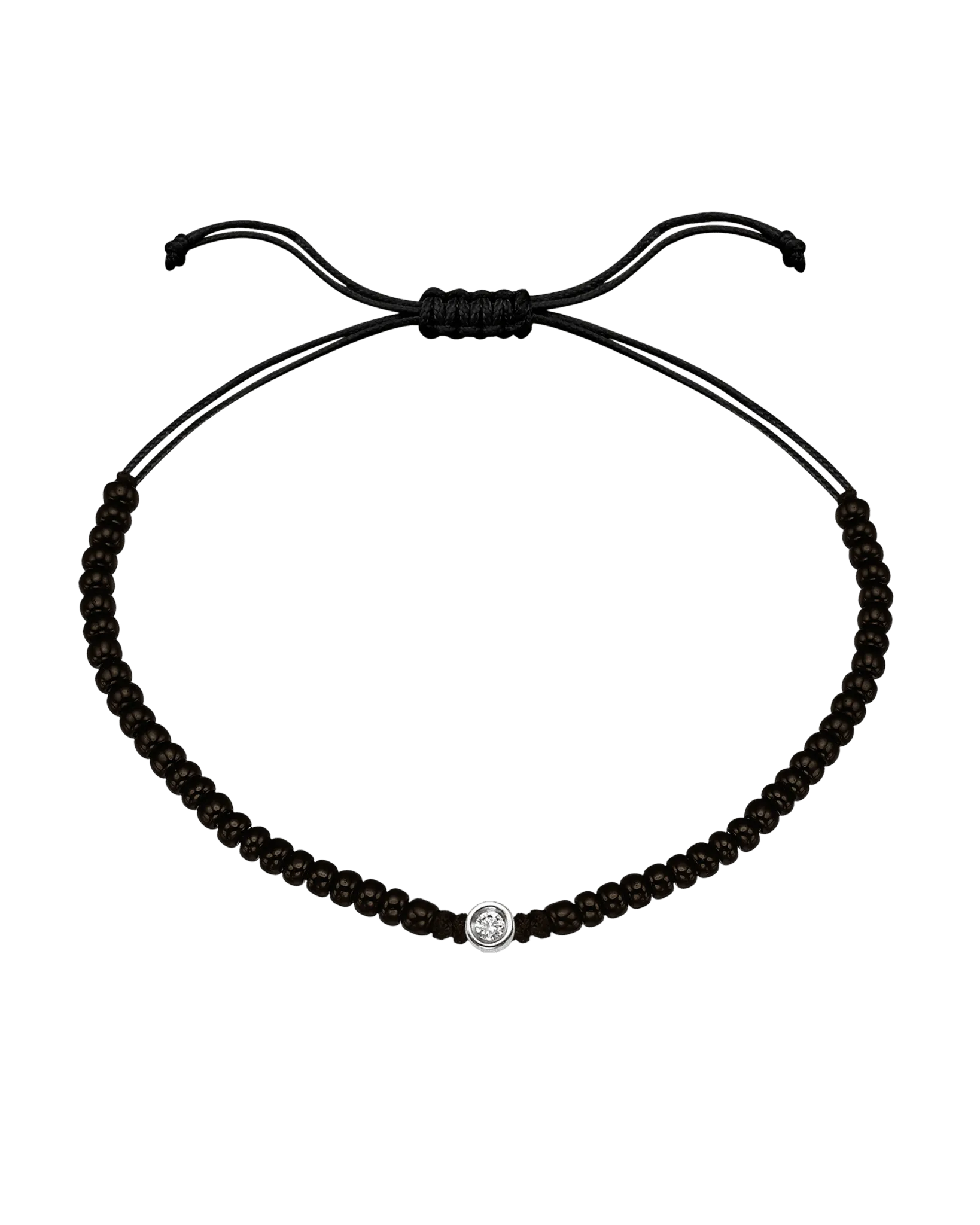 Black Onyx String Of Love - 14K White Gold
