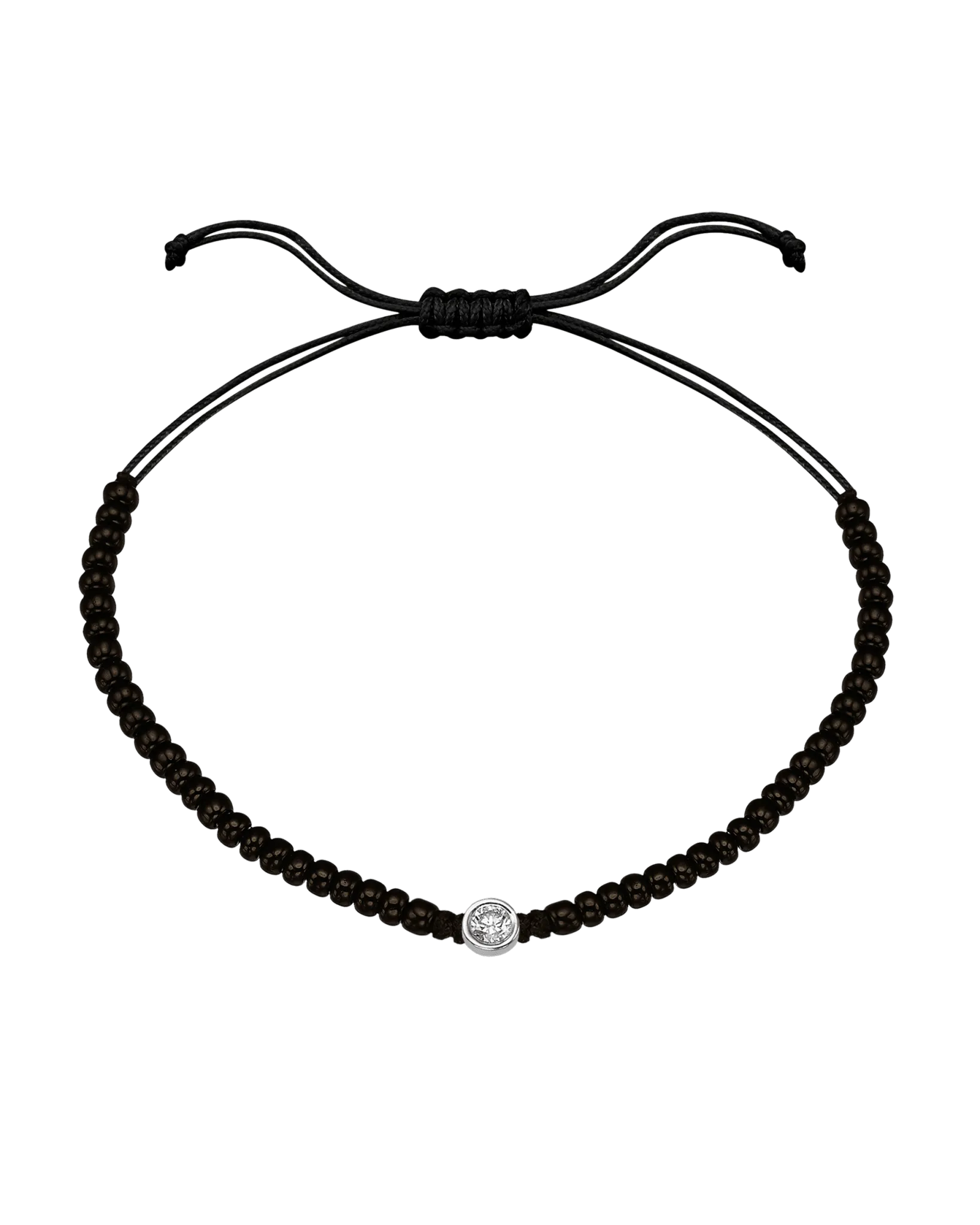 Black Onyx String Of Love - 14K White Gold