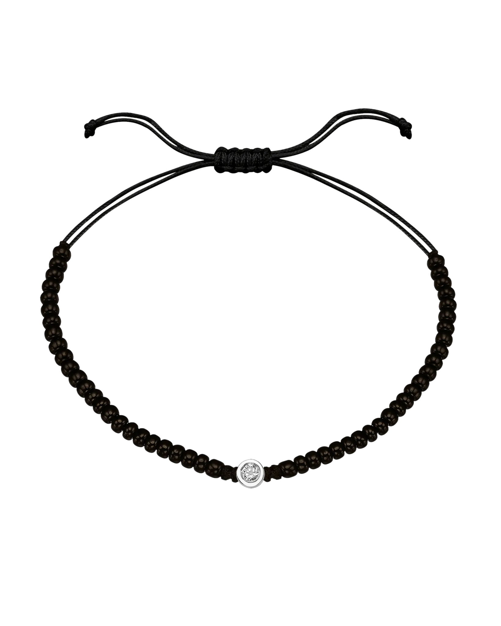 Black Onyx String Of Love - 14K White Gold