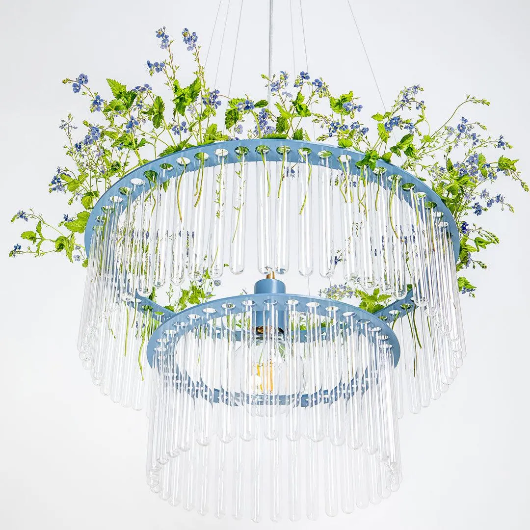 Blue Maria SC Test Tube Chandelier - Double