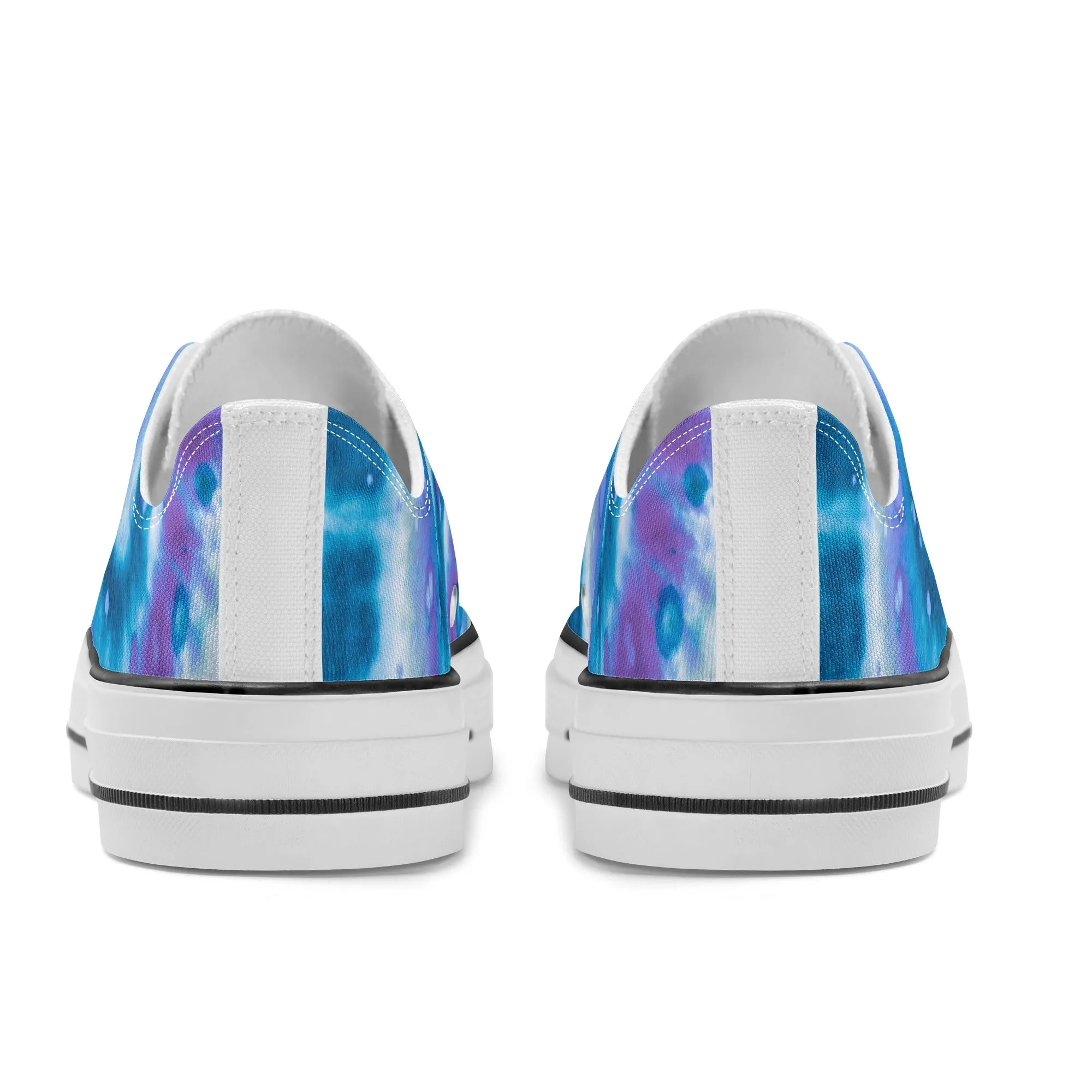 Blue Tie Dye Pattern - Womens Classic Low Top Canvas Shoes for Footwear Lovers