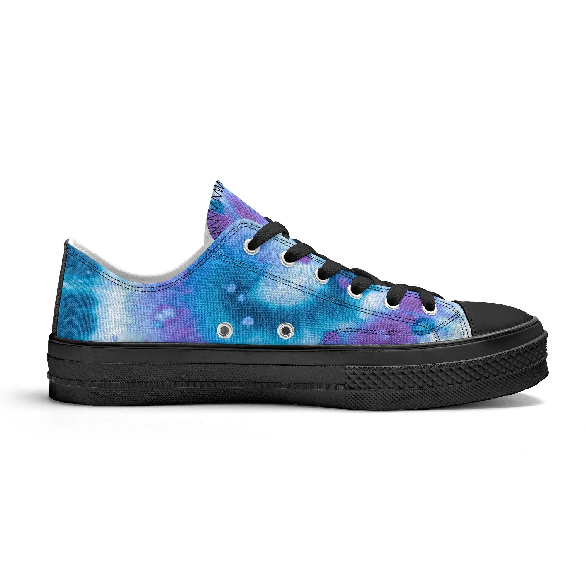 Blue Tie Dye Pattern - Womens Classic Low Top Canvas Shoes for Footwear Lovers