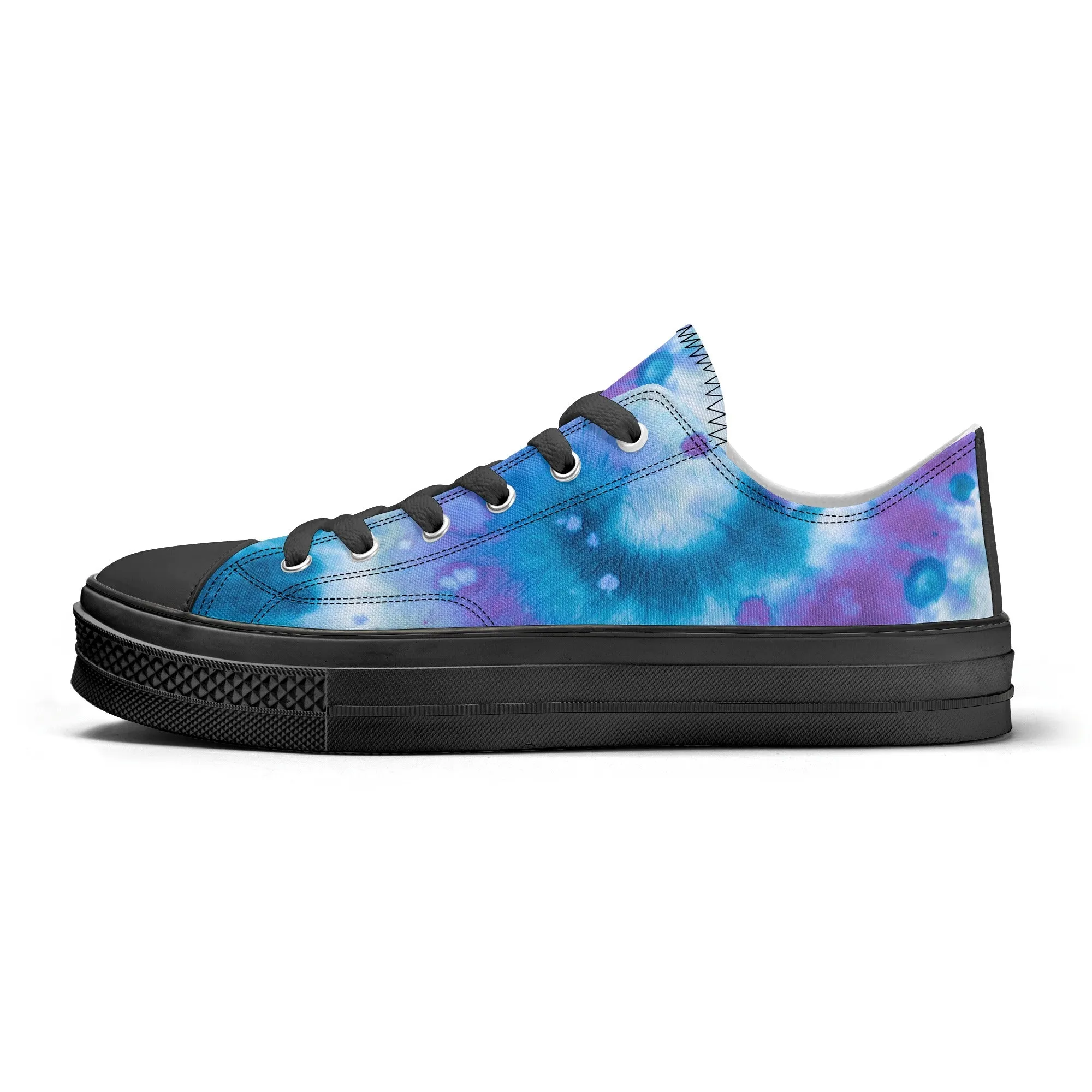 Blue Tie Dye Pattern - Womens Classic Low Top Canvas Shoes for Footwear Lovers