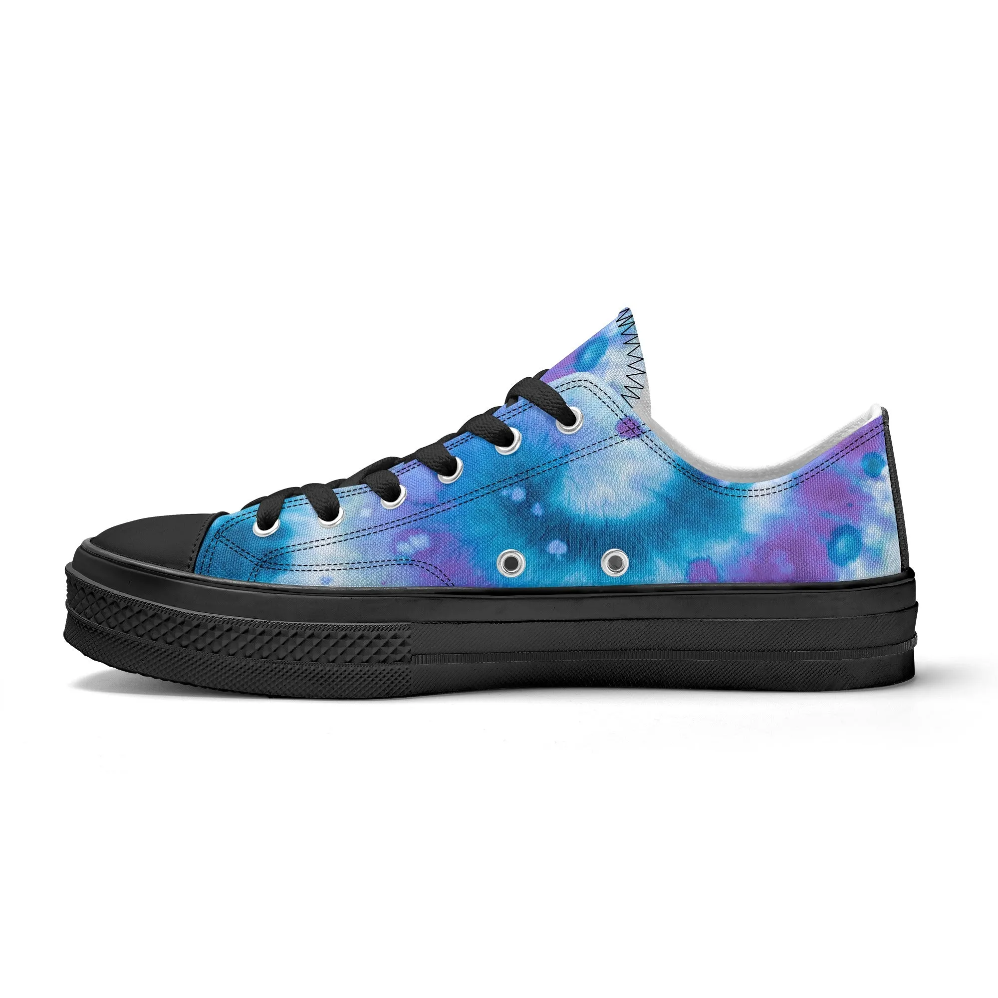 Blue Tie Dye Pattern - Womens Classic Low Top Canvas Shoes for Footwear Lovers