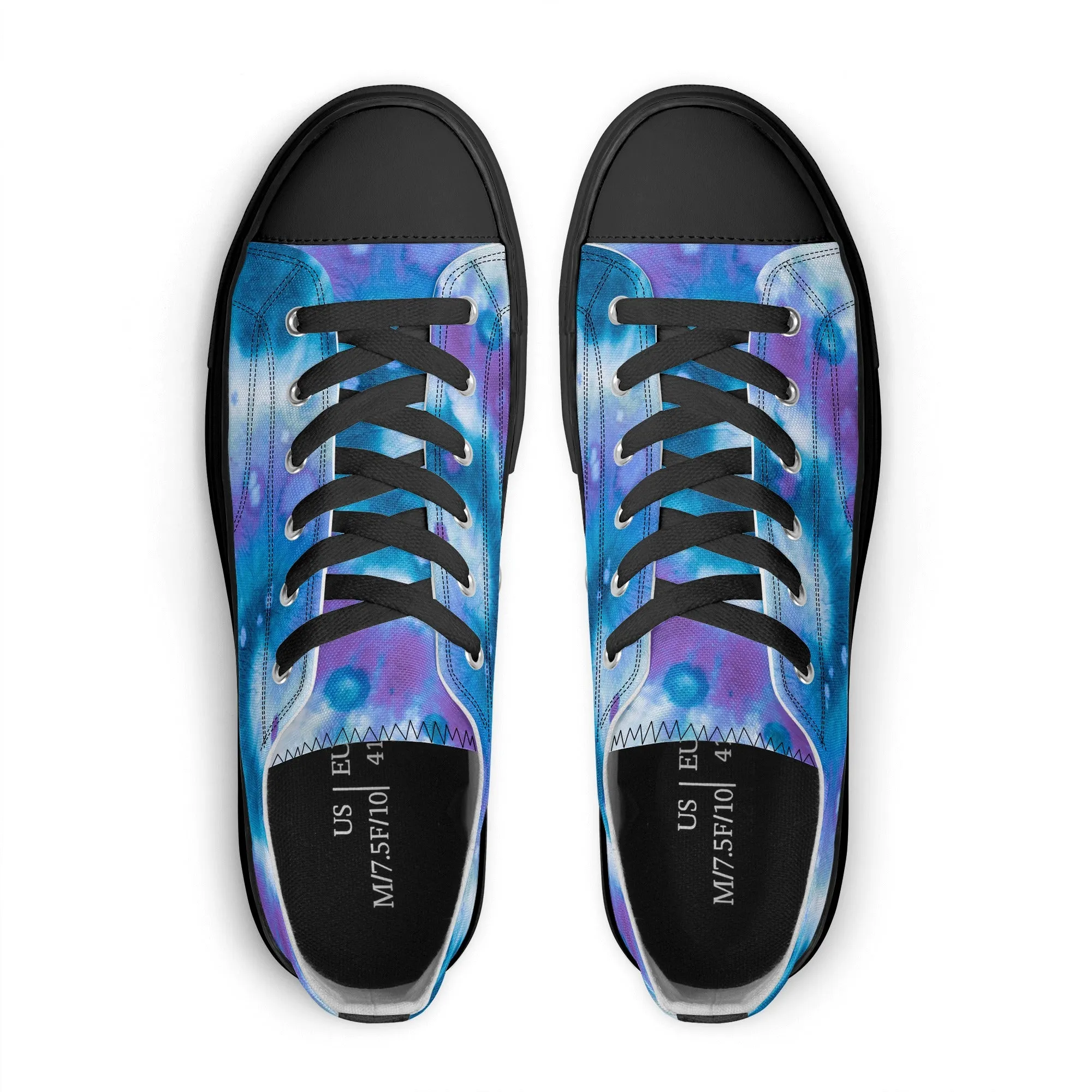 Blue Tie Dye Pattern - Womens Classic Low Top Canvas Shoes for Footwear Lovers
