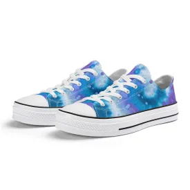 Blue Tie Dye Pattern - Womens Classic Low Top Canvas Shoes for Footwear Lovers