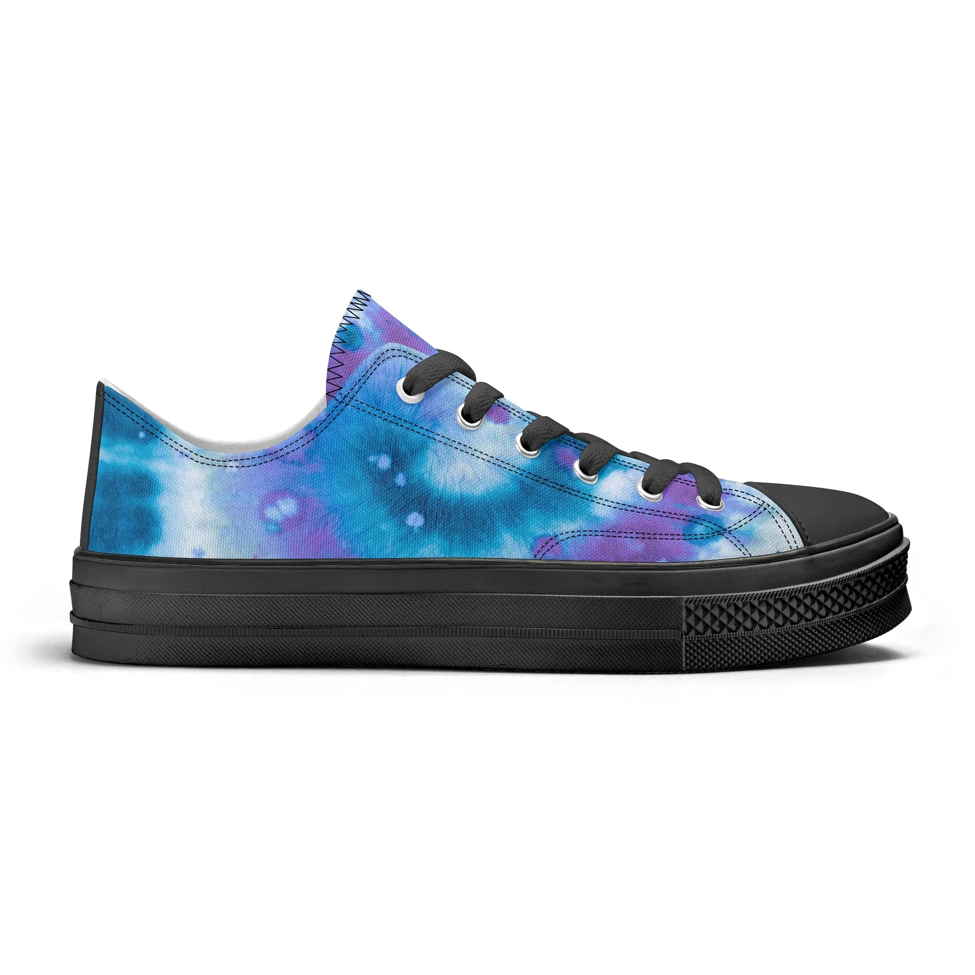 Blue Tie Dye Pattern - Womens Classic Low Top Canvas Shoes for Footwear Lovers
