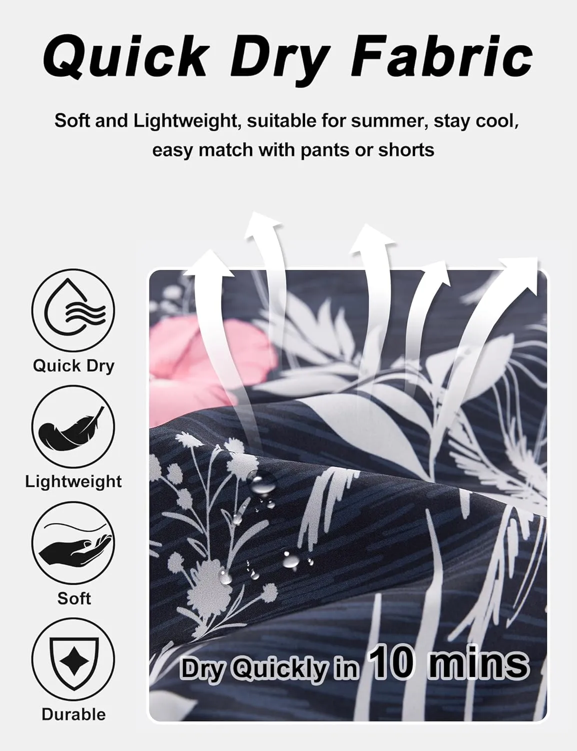 BOJIN Men's Hawaiian Shirts Short Sleeve Button Down Casual Shirts Summer Printed Tropical Floral Aloha Beach Shirts