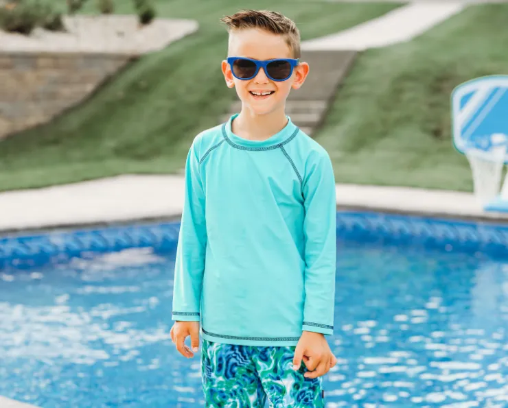 Boys UPF 50  Long Sleeve Rashguard | Navy Blue