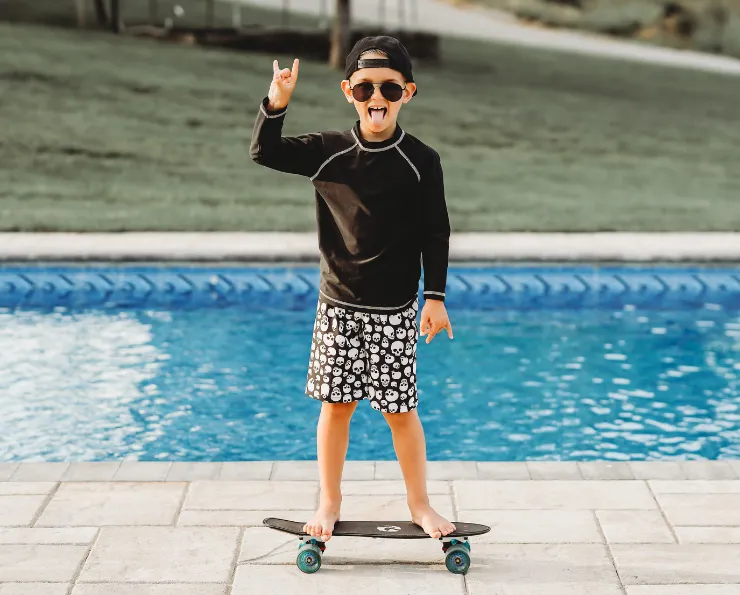 Boys UPF 50  Long Sleeve Rashguard | Navy Blue