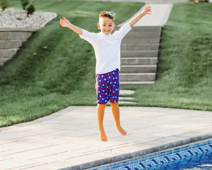 Boys UPF 50  Short Sleeve Rashguard | White