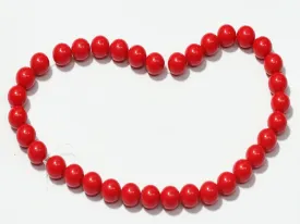Bright Red Circular Plastic Beads - 12 mm