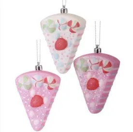 Cake slice ornaments - set of 3