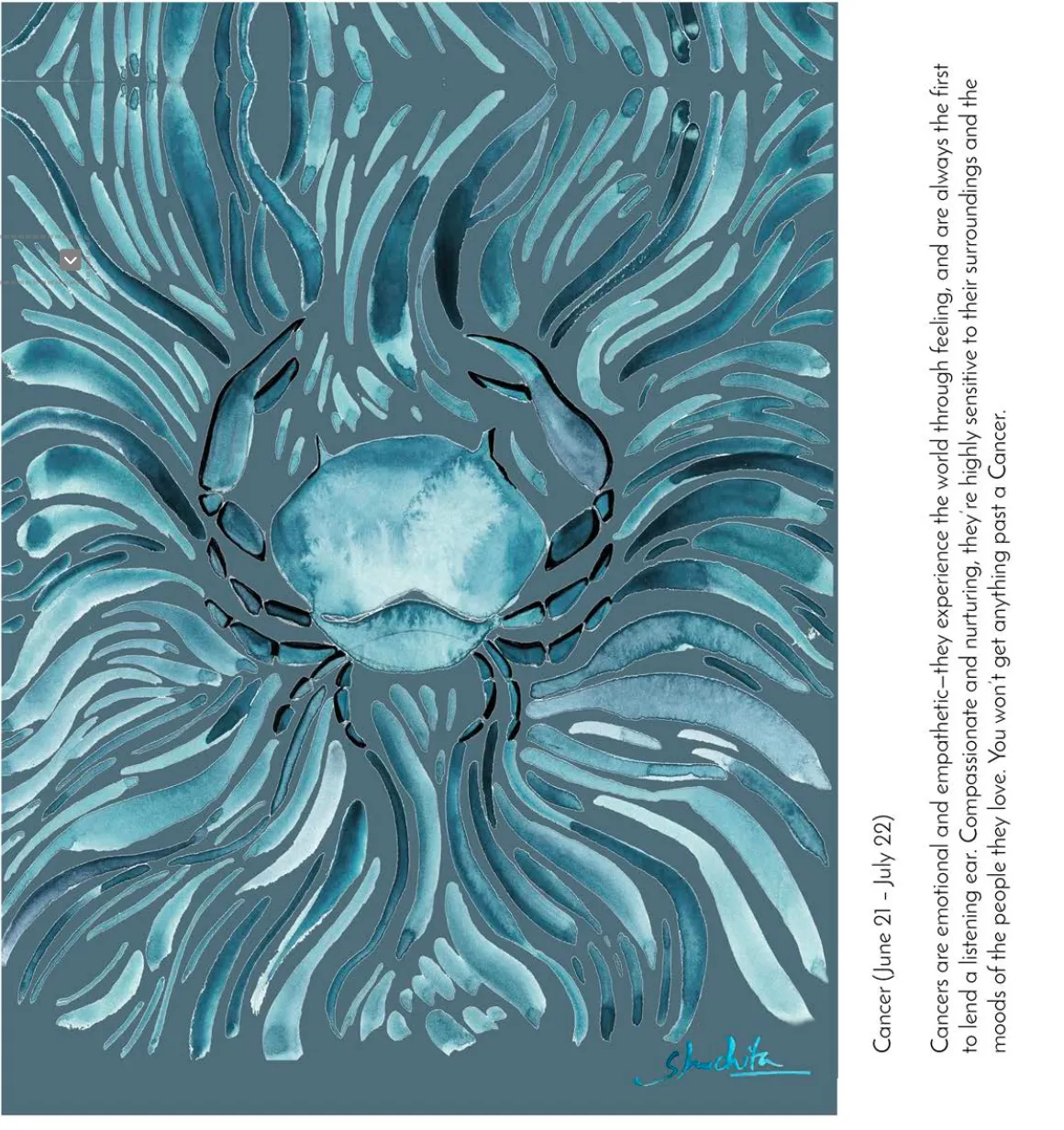 Cancer Gift Box / Zodiac Themed Pure Silk POCKET SQUARE