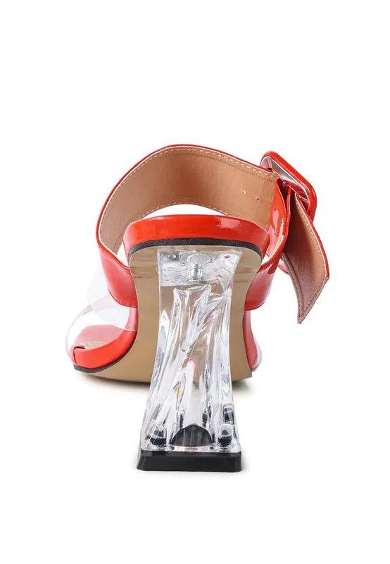 City Girl Printed Mid Heel Slide Sandals
