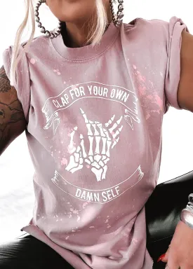 CLAP FOR YOUR OWN DAMN SELF BLEACHED OUT SIDE SLIT TEE