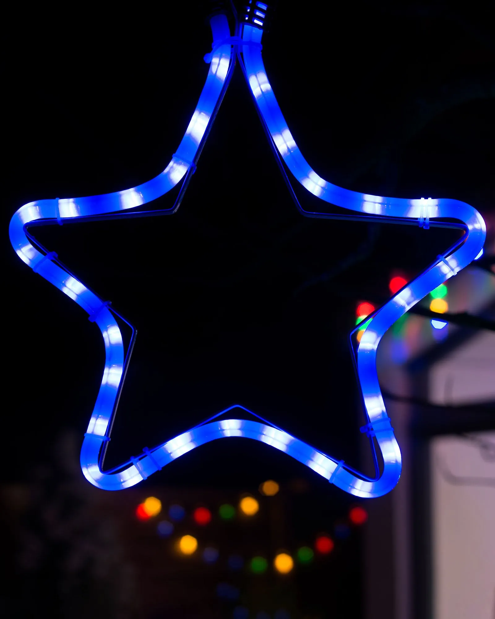 Connectable Star Rope Light Silhouette, Blue, 32 cm