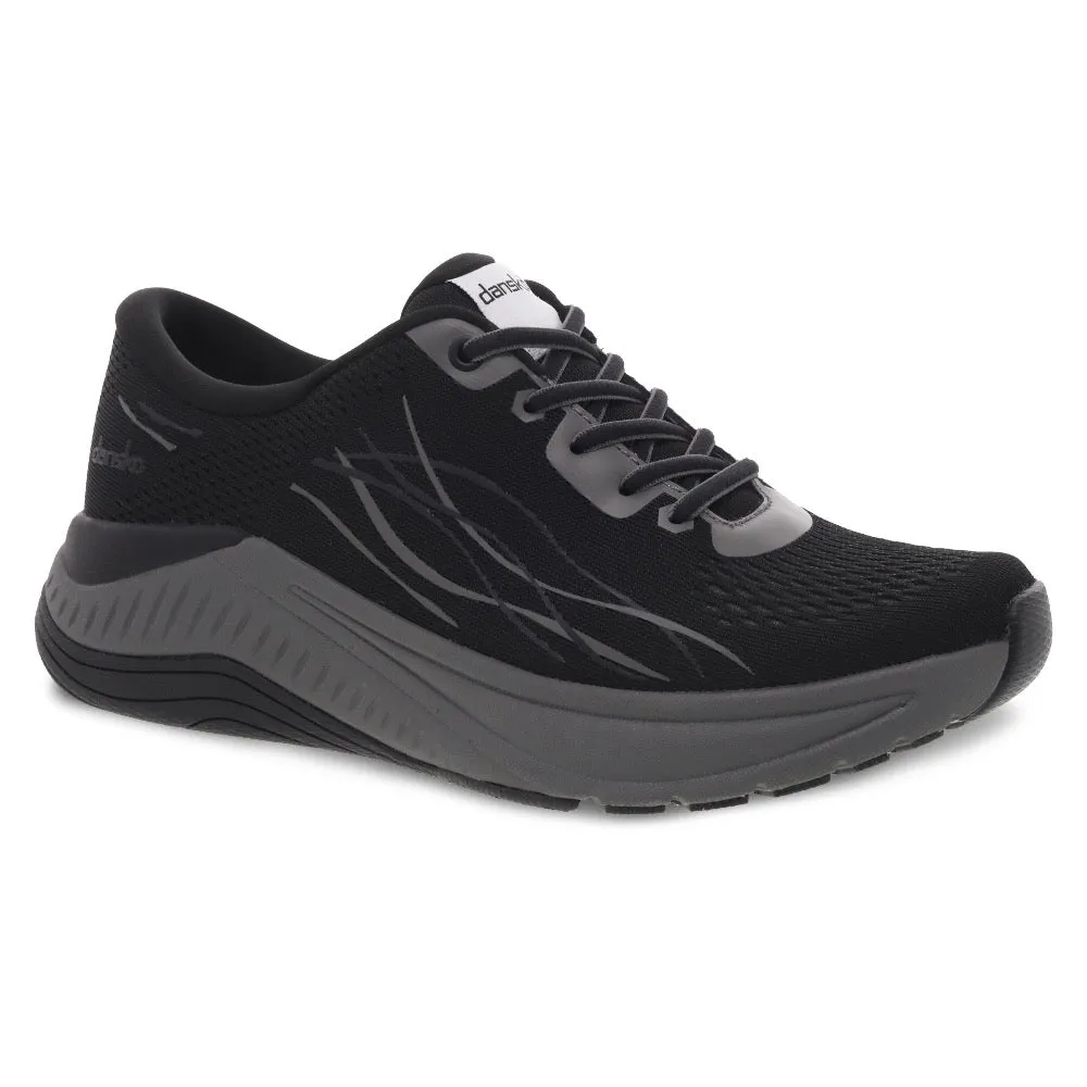 Dansko Womens Pace Wide Walking Shoes, Black/Grey Mesh