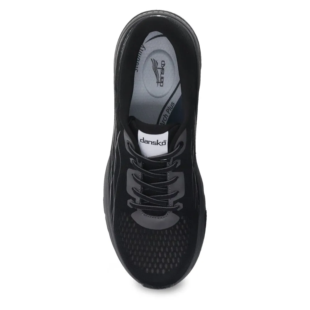 Dansko Womens Pace Wide Walking Shoes, Black/Grey Mesh