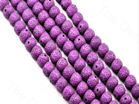 Dark Purple Plastic Printed Beads