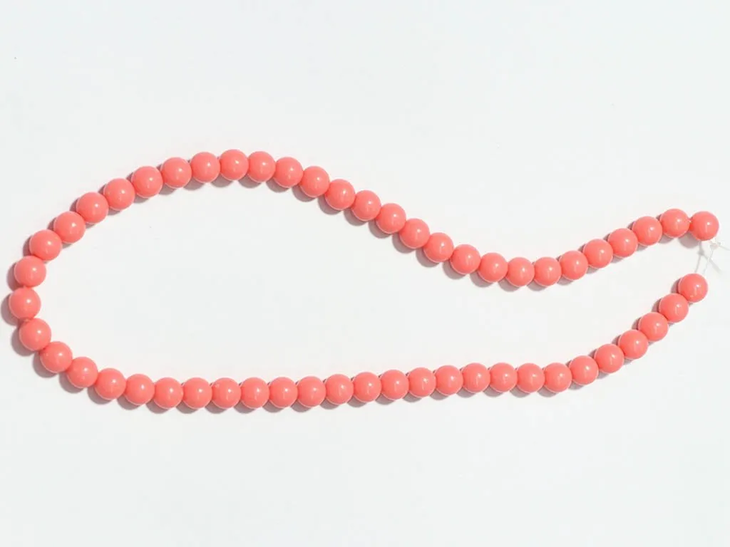 Deep Peach Circular Plastic Beads - 8 mm