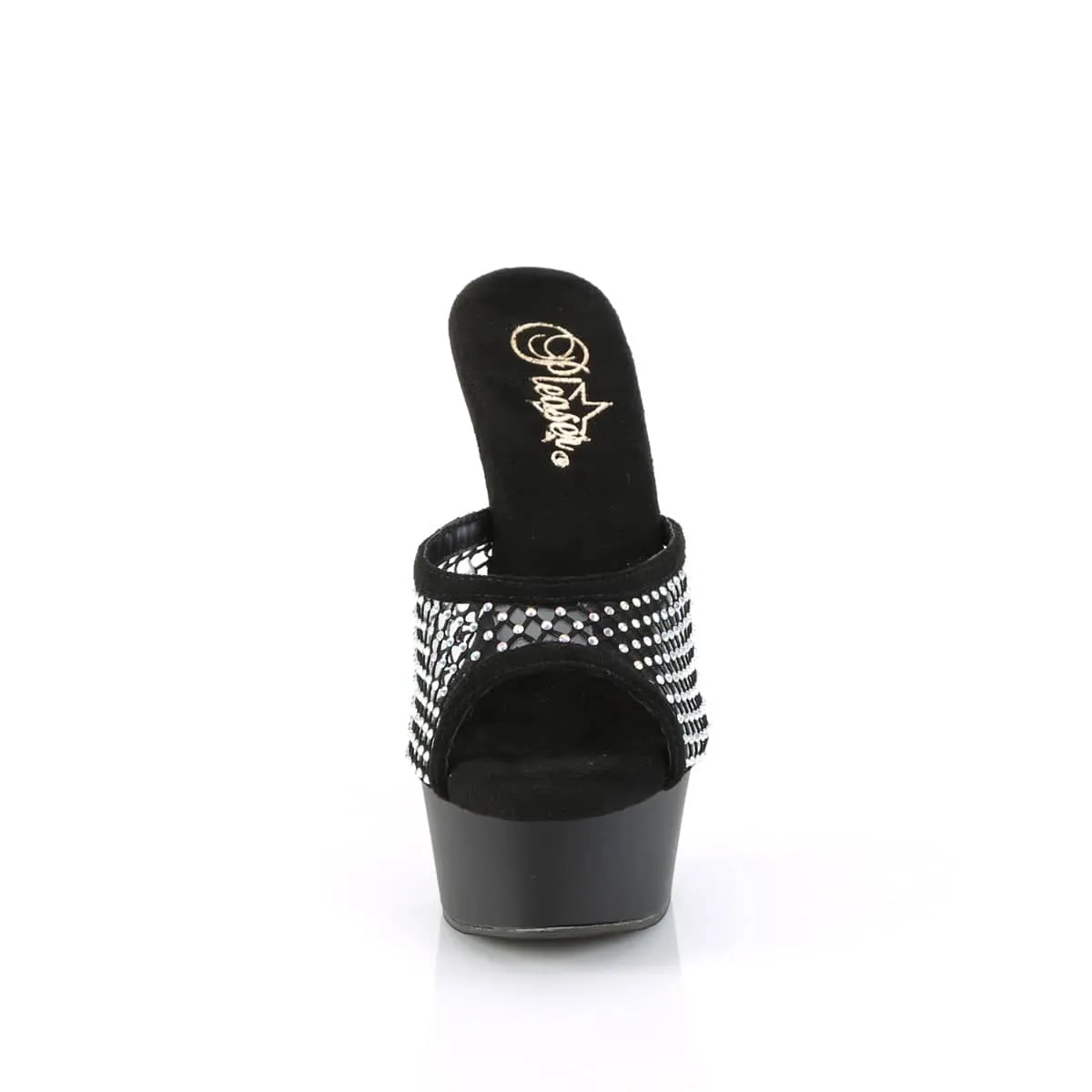 DELIGHT-601-6RM Black Slide High Heel