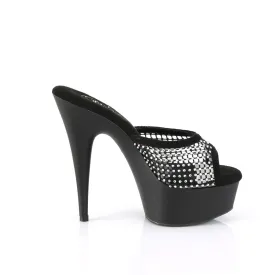 DELIGHT-601-6RM Black Slide High Heel