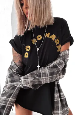 DO NO HARM BLEACHED OUT SIDE SLIT TEE