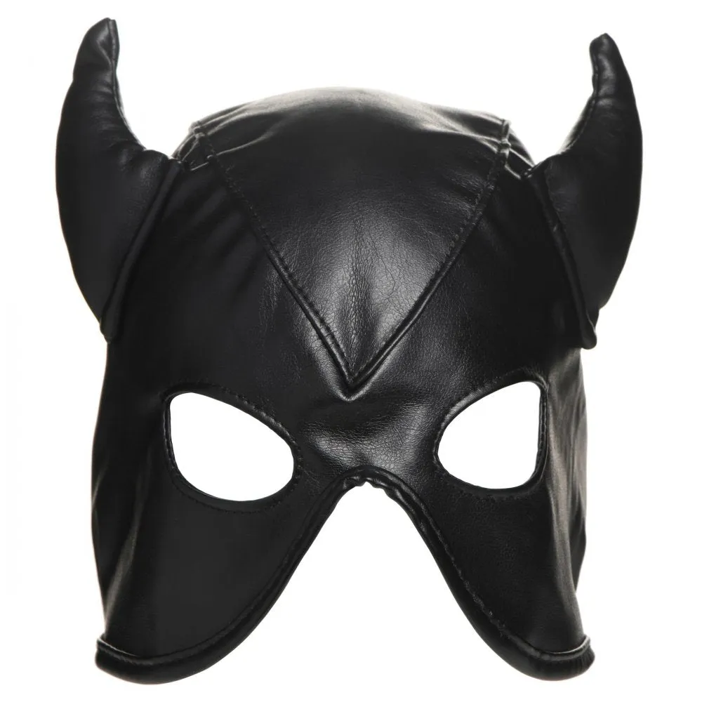 Dungeon Demon Bondage Hood with Horns