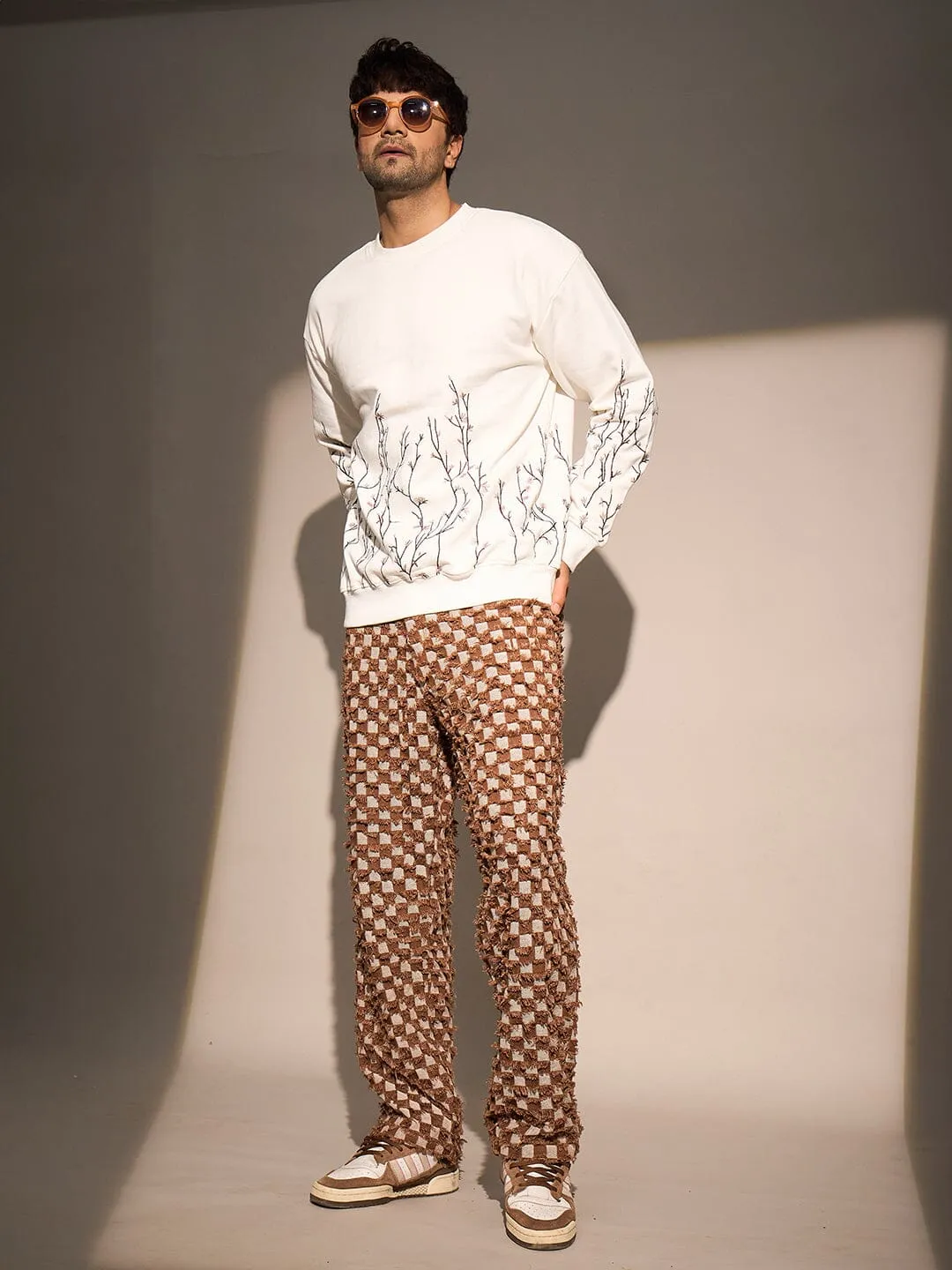 Ecru Embroidery Oversized Sweatshirt