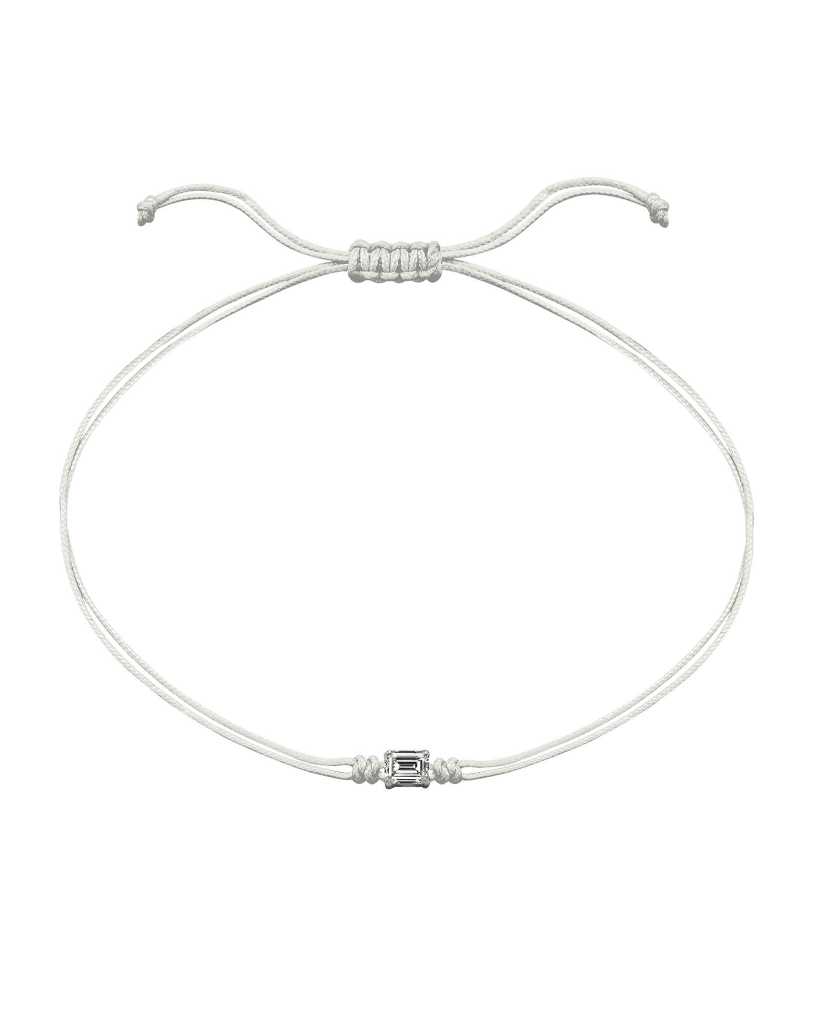 Emerald Diamond String Of Love - 14K White Gold