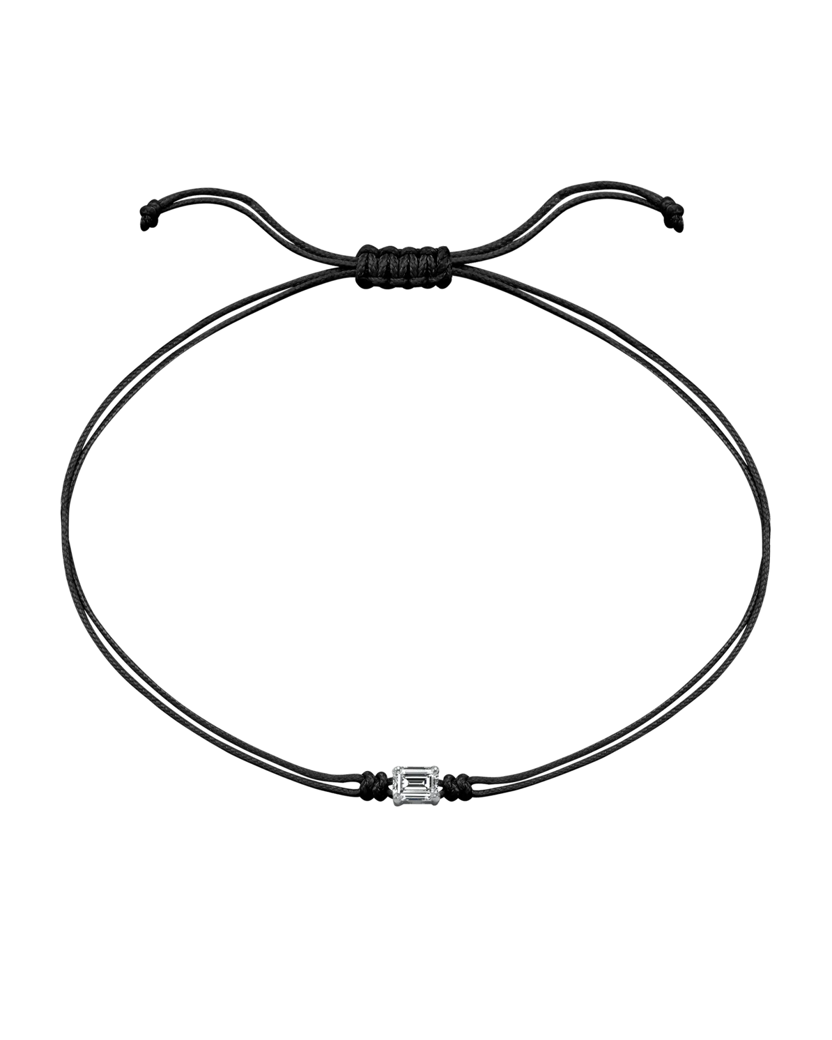 Emerald Diamond String Of Love - 14K White Gold
