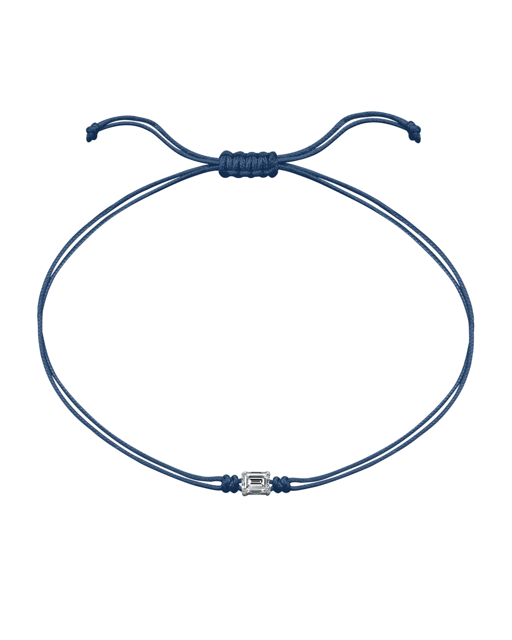 Emerald Diamond String Of Love - 14K White Gold