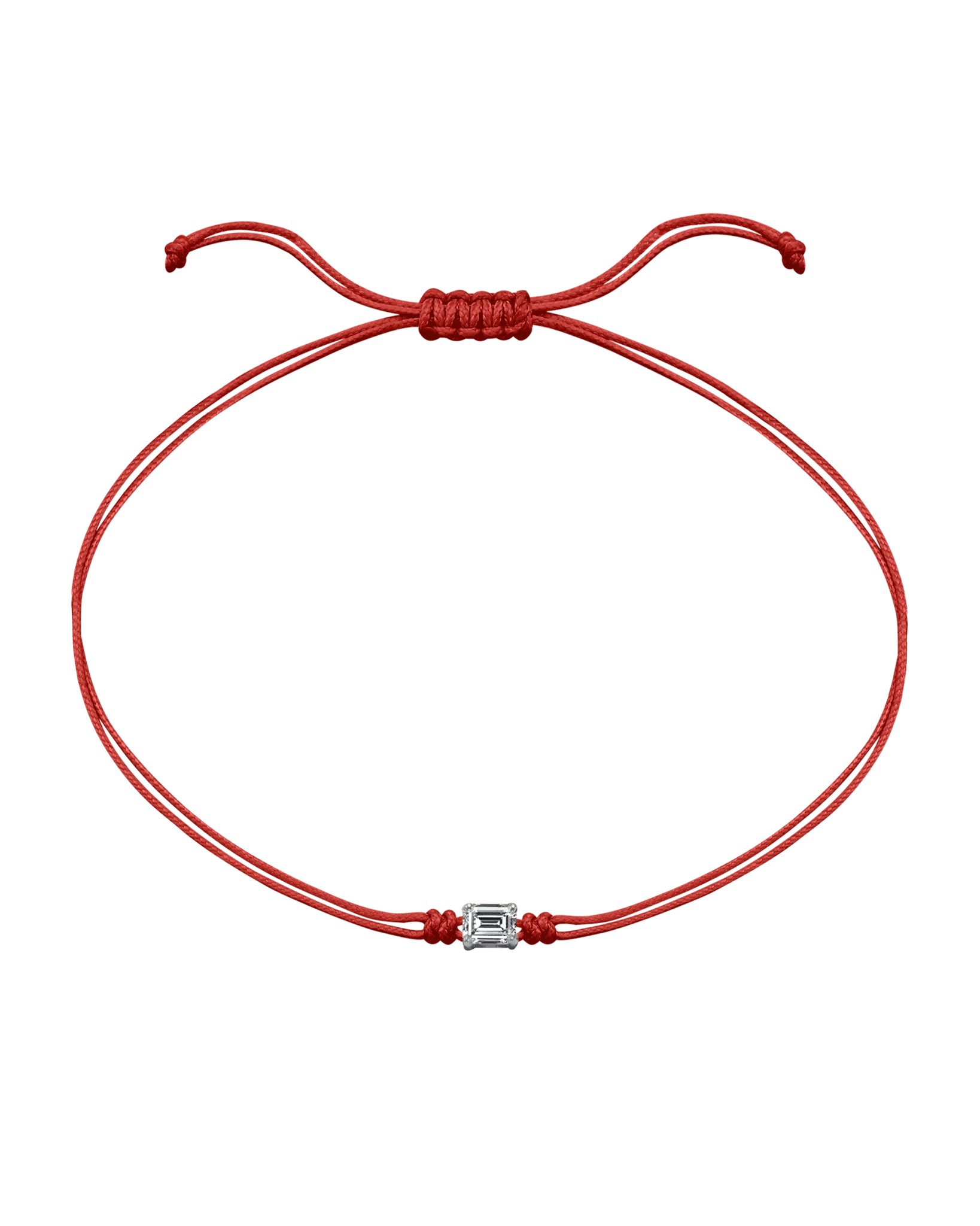 Emerald Diamond String Of Love - 14K White Gold