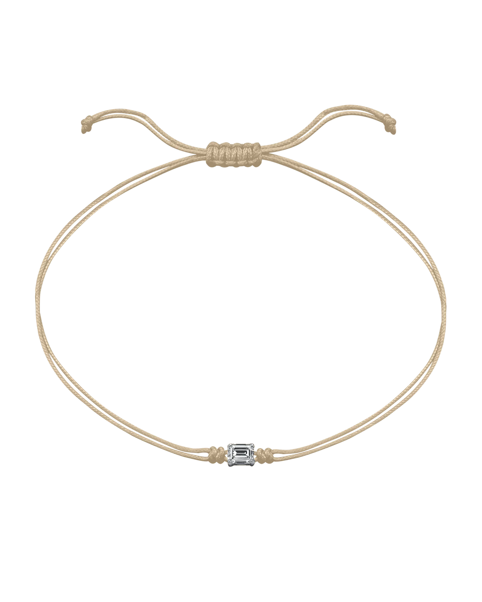 Emerald Diamond String Of Love - 14K White Gold