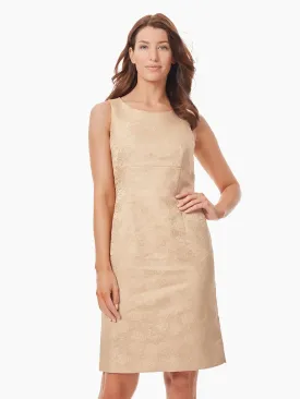 Empire Waist Jacquard Sheath Dress