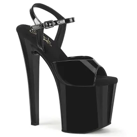 ENCHANT-709 Black Patent Basic Platform Stripper Shoe