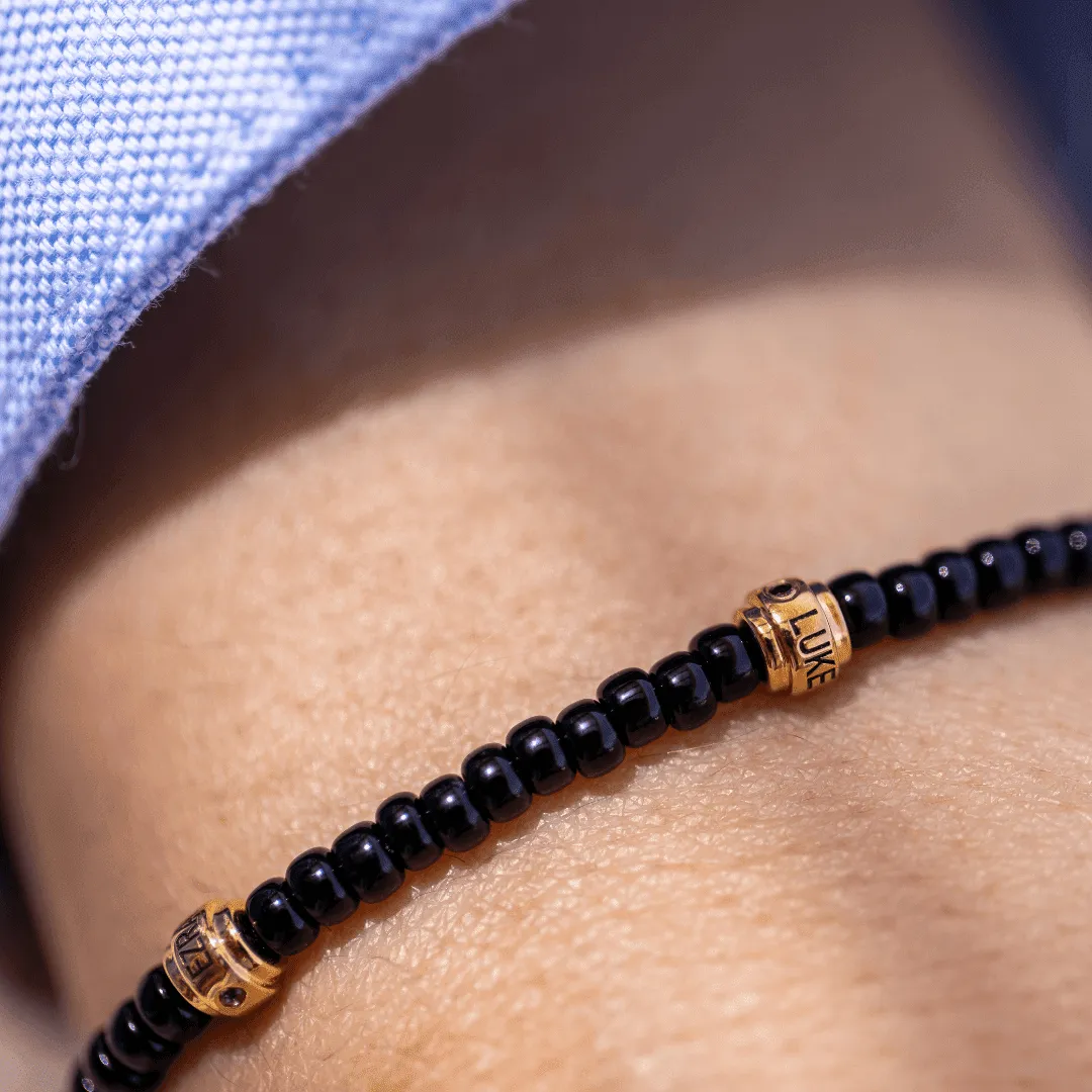 Engravable Beads String of Love with Birthstones - 14K Rose Gold