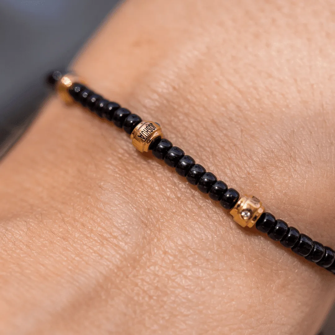 Engravable Beads String of Love with Birthstones - 14K Rose Gold