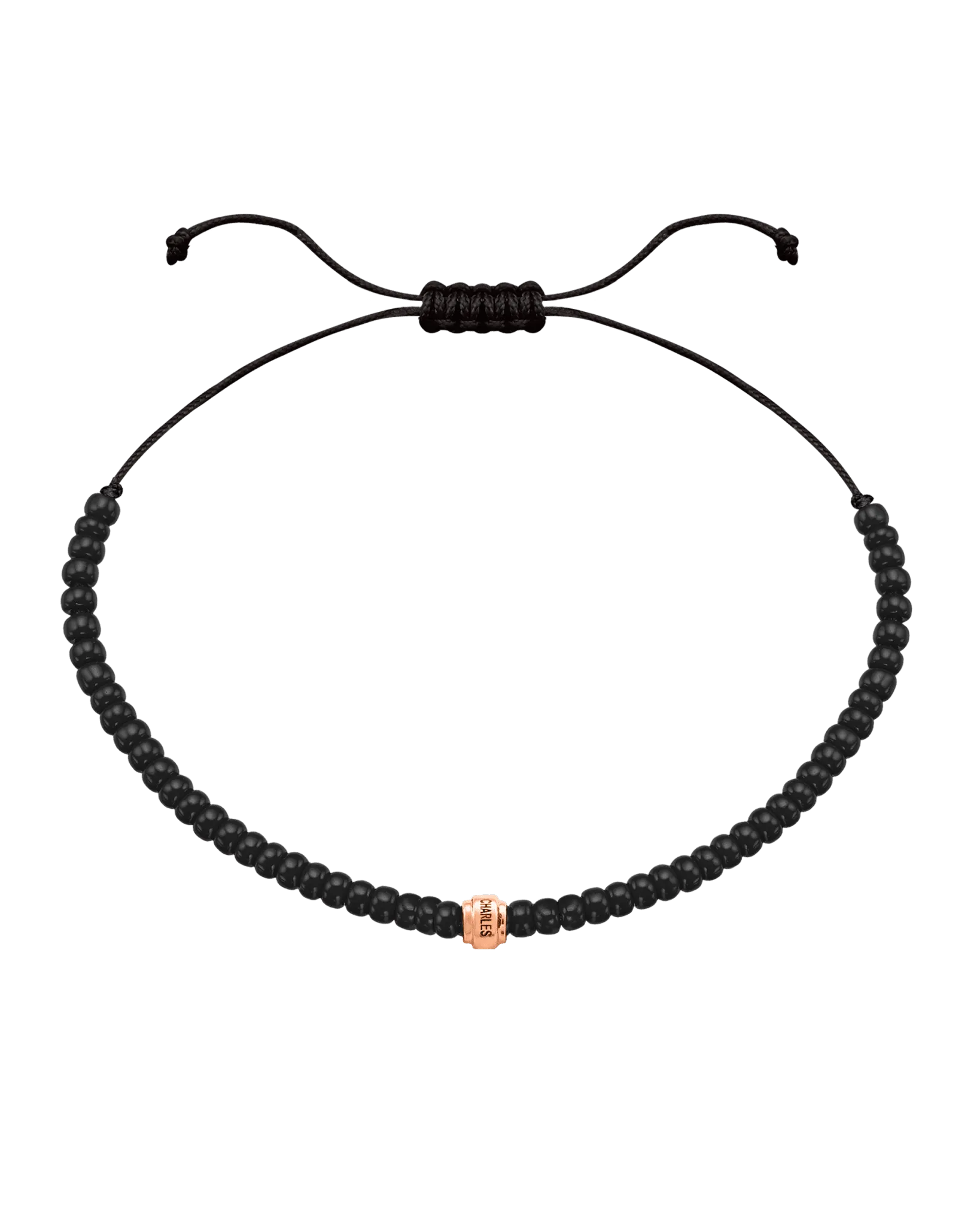 Engravable Beads String of Love with Birthstones - 14K Rose Gold