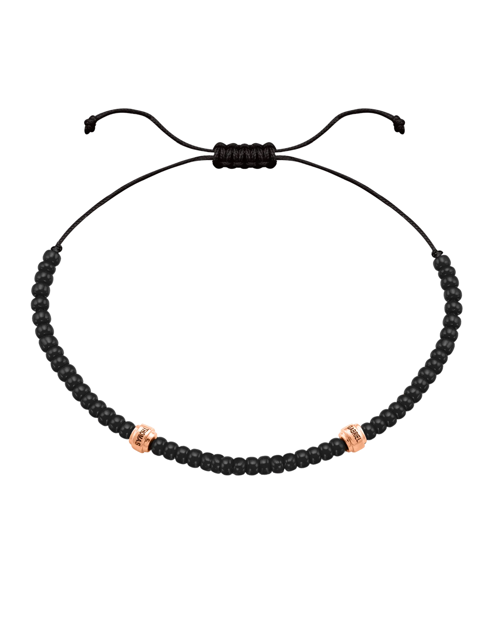 Engravable Beads String of Love with Birthstones - 14K Rose Gold