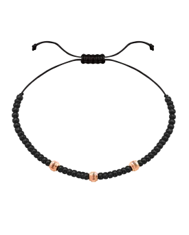 Engravable Beads String of Love with Birthstones - 14K Rose Gold