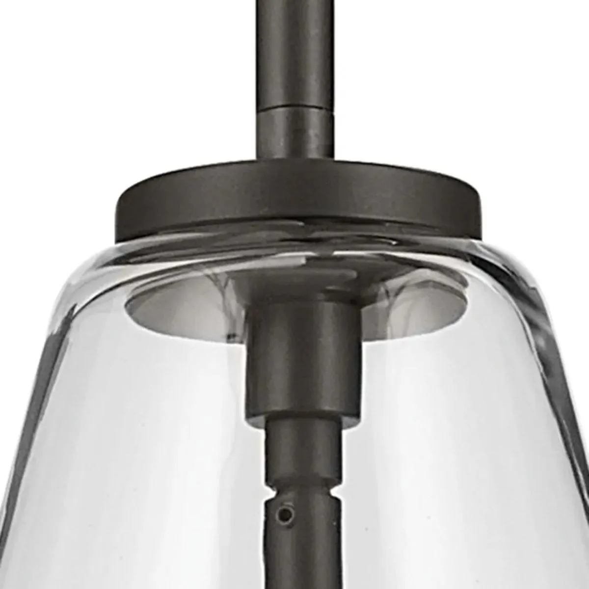 Everly 15" 1-Light Cone Pendant Light with Clear Glass, Olde Bronze Finish