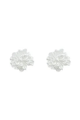Faith White Flower Studs