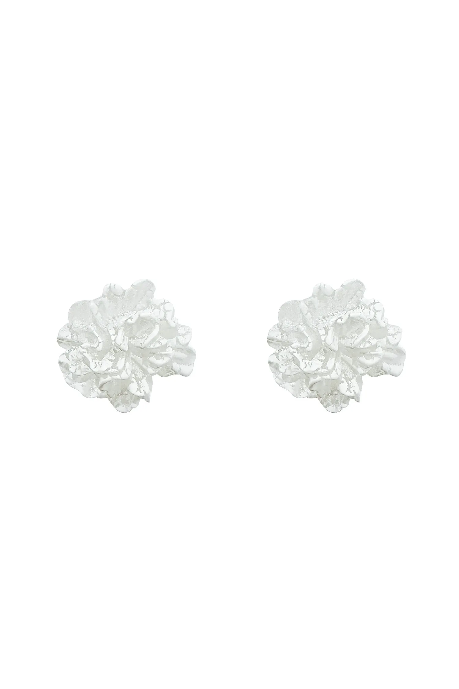 Faith White Flower Studs