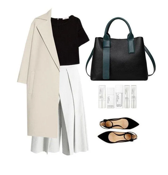 Fashion Leather Tote, Leather Shoulder Bag, Soft Leather Handbag, Birthday Gift for Her, Black and Green