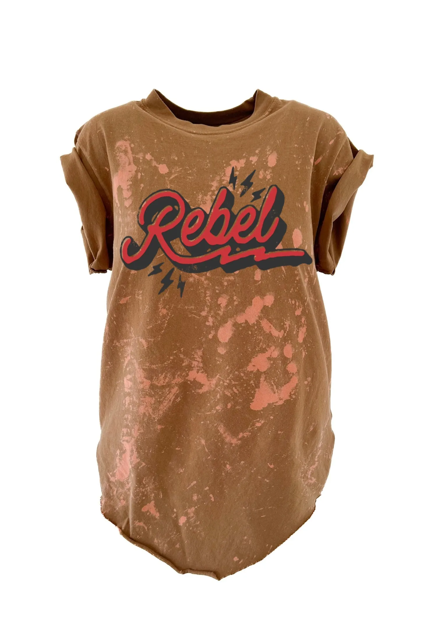 FINAL SALE: REBEL BLEACHED OUT SIDE SLIT TEE